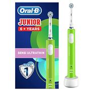 Oral-B Kids Electric Toothbrush, Gifts for Kids, 1 Toothbrush Head, with Kid-Friendly Sensitive Mode, for Junior Kids Ages 6+, 2 Pin UK Plug, Green