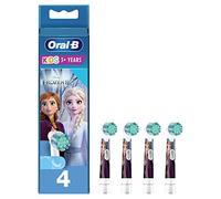 Oral-B Kids Electric Toothbrush Head, with Frozen 2 Characters, Extra Soft Round Bristles, for Ages 3+, Pack of 4 Toothbrush Heads, White