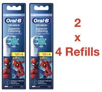 Oral-B Kids Marvel Spiderman Brush Heads for Toothbrush Extra Soft 2 x 4 Refills