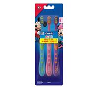 Oral-B Mickey Soft Manual Toothbrush For Kids, Age 2 + years, Soft Bristles For Gentle Clean, Easy to Hold Handle, Multicolour Kids Tooth Brush Set, Oral B Dentist Recommended Brand (Pack of 3)