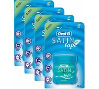 Oral B Mint Satin Tape Dental Floss 4 Pack 25m Each Strong Mint Smooth Glide