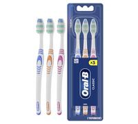 Oral-B - OM128 Class 40 Manual Toothbrush - Removes Plaque Bacteria Medium Bristles - 3