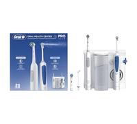 Oral-B Oral Health Centre Oral Irrigator with Oxyjet Technology for Teeth Cleaning, 2 Replacement Nozzles & PRO Series 1 Electric Toothbrush, 2 Replacement Brushes, 3 Modes for Dental Care, White