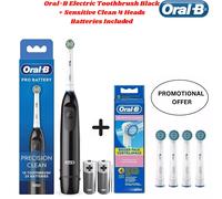 Oral-B Precision Clean Electric Toothbrush with 4x pcs Heads & 2x pcs Batteries