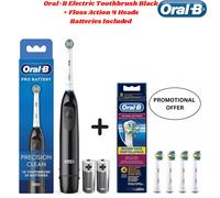 Oral-B Precision Clean Electric Toothbrush with 4x pcs Heads & 2x pcs Batteries
