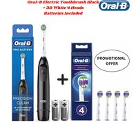 Oral-B Precision Clean Electric Toothbrush with 4x pcs Heads & 2x pcs Batteries