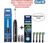 Oral-B Precision Clean Electric Toothbrush with 4x pcs Heads & 2x pcs Batteries