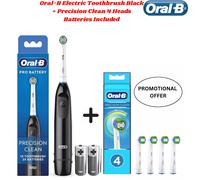 Oral-B Precision Clean Electric Toothbrush with 4x pcs Heads & 2x pcs Batteries