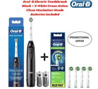 Oral-B Precision Clean Electric Toothbrush with 4x pcs Heads & 2x pcs Batteries