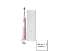 Oral-B Pro 1 3D White Pink Electric Toothbrush with Travel Case - Whitening Bristles, 2-Minute Timer, Up to 10 Days Battery Life