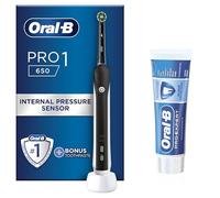 Oral-B Pro 1 Electric Toothbrush For Adults & Pro-Expert Professional Protection Toothpaste, 1 Handle, 1 Toothbrush Head, 2 Pin UK Plug, 650, Black