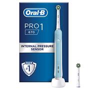 Oral-B Pro 1 Electric Toothbrushes Adults, Oral B Electric Toothbrush, Gifts for Women or Men,1 Handle,1 Toothbrush Head,Travel Toothbrush,1 Mode with 3D Cleaning,2 Pin UK Plug, 670,Blue,Oral B Pro