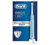 Oral-B Pro 1 Electric Toothbrushes For Adults With Pressure Sensor, Mothers Day Gifts For Her / Him, 1 Floss Action Toothbrush Head, 1 Mode with 3D Cleaning, 2 Pin UK Plug, 600, Blue