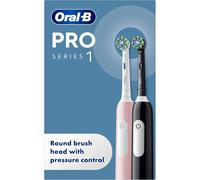 Oral-B Pro 1 Duo Pack Adult Rotating-oscillating toothbrush Black, Pink