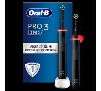 Oral-B Pro 3 2x Electric Toothbrushes For Adults, 2 Handles & 2 Cross Action Toothbrush Heads, 3 Modes with Teeth Whitening, 2 Pin UK Plug, 3900, Black