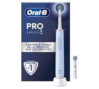Oral-B PRO 3 3000 Electric Toothbrush, 2 CrossAction Replacement Toothbrush Heads, with 3 Cleaning Modes and Visual 360° Pressure Control for Dental Care, Gift for Men/Women, Blue