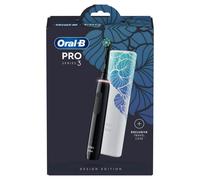 Oral-B Pro 3 3500 Black Electric Toothbrush with Floral Art Travel Case
