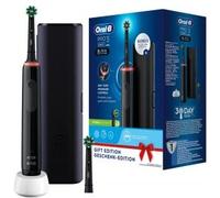 Oral-B PRO 3 3500 Electric Toothbrush/Electric Toothbrush, 2 Replacement Brushes, with 3 Cleaning Modes and Visual 360° Pressure Control for Dental Care, Travel Case, Gift Man/Women, Black