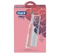 Oral-B Pro 3 3500 Pink Electric Toothbrush with Floral Art Travel Case