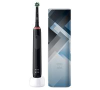 Oral-B Pro 3 Electric Toothbrush For Adults, 1 Cross Action Toothbrush Head & Mondrian Travel Case, 3 Modes with Teeth Whitening, 2 Pin UK Plug, 3500