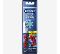 Oral-B Pro 3+ Kids Spiderman Toothbrush Replacement Heads - 1 Pack of 4
