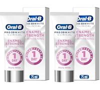 Oral-B Pro 3D White Clinical, Enamel Strength & Whitening, Whiter Teeth in 1 Day, Whitening Toothpaste 75ml (Pack of 2)