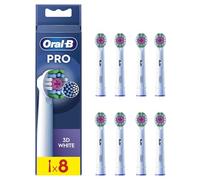 Oral-B Pro 3D White Electric Toothbrush Head, Oral B Electric Toothbrush Heads, X-Shaped Bristles and Unique Polishing Cup for Teeth Whitening, Pack of 8 Replacement Toothbrush Heads