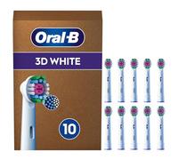Oral-B Pro 3D White Electric Toothbrush Head, X-Shaped Bristles And Unique Polishing Cup For Teeth Whitening And To Remove Surface Stains, Pack of 10 Toothbrush Heads, Suitable For Mailbox, White