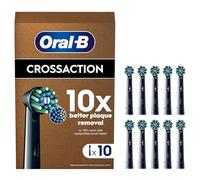 Oral-B Pro Cross Action Black Toothbrush Heads, Pack of 10 Counts, Suitable for Mailbox