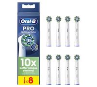 Pro Cross Action Electric Toothbrush Head, X-Shape And Angled Bristles for Deeper Plaque Removal, Pack of 8 Toothbrush Heads, White