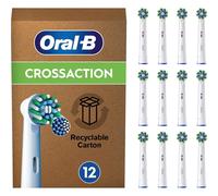 Oral-B Pro Cross Action Electric Toothbrush Head, X-Shape And Angled Bristles for Deeper Plaque Removal, Pack of 12 Toothbrush Heads, Suitable For Mailbox, White