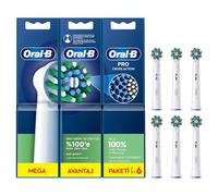 Oral-B Pro Cross Action Electric Toothbrush Head, X-Shape and Angled Bristles for Deeper Plaque Removal, Pack of 6 Toothbrush Heads, White