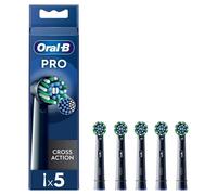 Pack of 5 Oral-B Cross Action Replacement Heads Black |Compatible Electric Brush