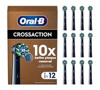 Oral-B Pro Cross Action Electric Toothbrush Head, X-Shape And Angled Bristles for Deeper Plaque Removal, Pack of 12 Toothbrush Heads, Suitable For Mailbox, Black