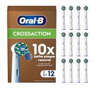 Oral-B Pro Cross Action Original Electric Toothbrush Head, X-Shape and Angled Bristles for Deeper Plaque Removal, Pack of 12 Toothbrush Heads, Suitable for Mailbox, White