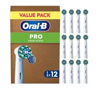 Oral-B Pro Cross Action Original Electric Toothbrush Head, X-Shape and Angled Bristles for Deeper Plaque Removal, Pack of 12 Toothbrush Heads, Suitable for Mailbox, White