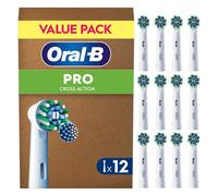 Oral-B Pro Cross Action Toothbrush Heads 12 Pack White X-Shape Bristles