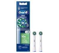 Oral-B Pro Cross Action Toothbrush Heads, Angled Bristles, Deeper Plaque Removal, For Pro Series, Replacement Heads, 2 Pack, White