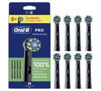 Oral-B Pro Cross Action Toothbrush Heads, Black, Pack of 8