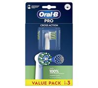 Oral-B Pro CrossAction Replacement Heads, Pack of 3, Suitable for Mailboxes