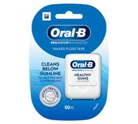 Oral-B Pro-Expert Advanced Waxed Dental Floss - Healthy Gums - Helps Prevent Gum Problems- Cleans Below The Gumline - Unflavoured Dental Tape - 50m