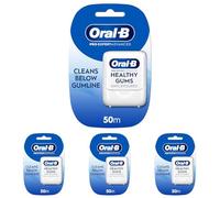 Oral-B Pro-Expert Advanced Waxed Dental Floss - Healthy Gums - Helps Prevent Gum Problems- Cleans Below The Gumline - Unflavoured Dental Tape - 50m (Pack of 4)