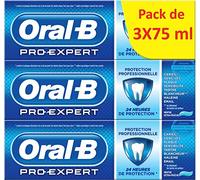 Oral-B Pro-Expert Dentifrice Protection Professionnelle, 24 H de Protection, Combinaison Unique de Fluor et Ingrédients Actifs, Lot de 3x75 ml