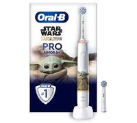 Oral-B Pro Junior Star Wars Electric Toothbrush for Kids 6+ Years Old, Soft Brushing, 2 Round Refill Brushes, 1 Charger, Timer & Vibration, Rechargeable Battery