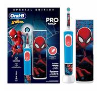 Oral-B Pro Kids Electric Toothbrush, Spider-Man, Blue and Red | 2 Brushing Modes for Children 3 Years and Above, Soft Round Head on Gums, Disney Magic Timer, Case