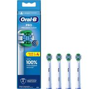 Pro Precision Clean Electric Toothbrush Head, X-Shape And Angled Bristles for Deeper Plaque Removal, Pack of 4 Toothbrush Heads, White