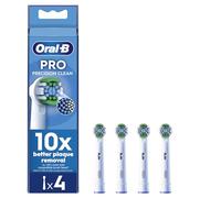 Pro Precision Clean Electric Toothbrush Head, X-Shape And Angled Bristles for Deeper Plaque Removal, Pack of 4 Toothbrush Heads, White
