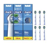 Oral-B Pro Precision Clean Electric Toothbrush Head, X-Shape and Angled Bristles for Deeper Plaque Removal, Pack of 6 Toothbrush Heads, Suitable for Mailbox, White