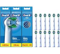 Oral-B Pro Precision Clean Electric Toothbrush Head, X-Shape and Angled Bristles for Deeper Plaque Removal, Pack of 12 Toothbrush Heads, White