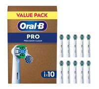 Oral-B Pro Precision Clean Electric Toothbrush Head, X-Shape And Angled Bristles for Deeper Plaque Removal, Pack of 10 Toothbrush Heads, White